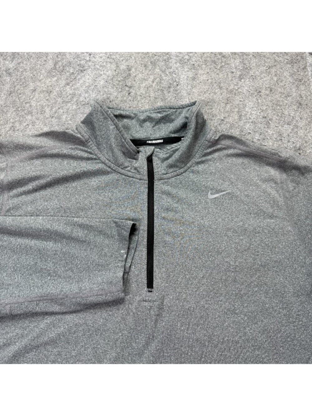 Nike Element Running 1/4 Zip Pullover Men L Gray Reflective Stretch 504606